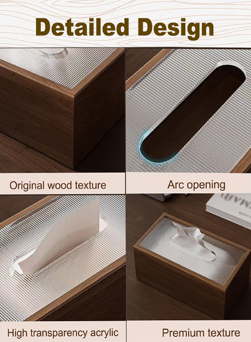 هيروكس حامل مناديل خشبي أنيق على الطراز الكلاسيكي مع غطاء منزلق لديكور سطح المكتب مناسب لطاولات الطعام في غرفة المعيشة - Image 2